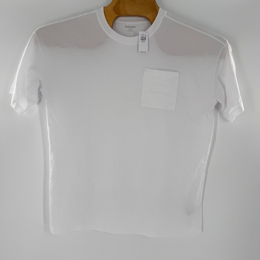 Old Navy Mens Oversized Pocket T-Shirt White Cotton Short Sleeve XXL 701914-02-1